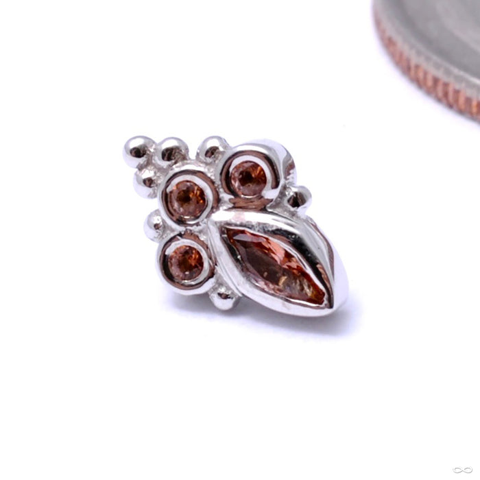 Mini Marquise Sarai Press-fit End in Gold from BVLA with peach topaz