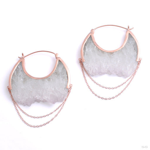 Moonstruck Earrings in Rose Gold with White Fluorite from Buddha Jewelry