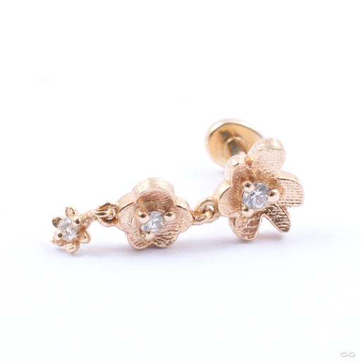Oopsie Daisy Threaded Stud in Gold from Pupil Hall with diamonds