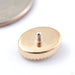 Oval Millgrain Threaded End in Gold from BVLA from the back