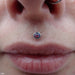 Philtrum Piercing with Black Opal Bezel-set Cabochon Press-fit End in White Gold from BVLA