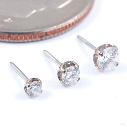 Prong-set Diamond Press-fit End in Gold from NeoMetal in various white gold sizes