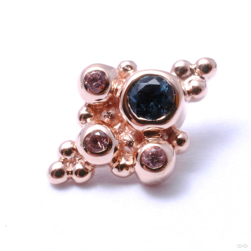 Round Sarai Threaded End in Gold from BVLA with london blue topaz & champagne sapphires