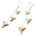Shark Cascade Earrings from Diablo Organics in brass