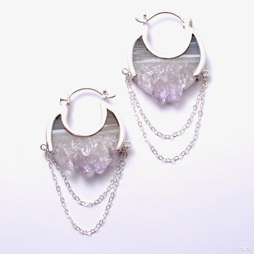 Small Moonstruck Earrings in Silver with Fluorite from Buddha Jewelry