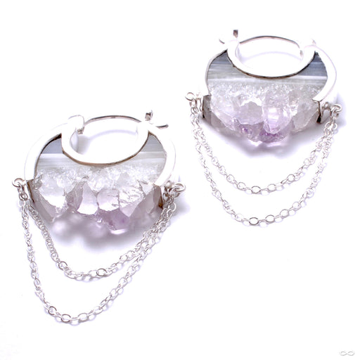 Small Moonstruck Earrings in Silver with Fluorite from Buddha Jewelry