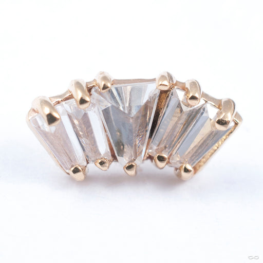 Tapered Baguette Cluster Press-fit End in Gold from Sacred Symbols in yellow gold with cz