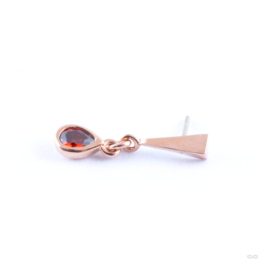 Till Death Press-fit End in Gold from Junipurr Jewelry in rose gold with red CZ