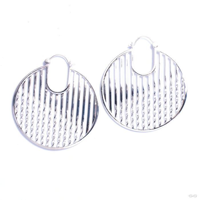 Vanish Hoop Earrings from Tawapa in silver-plated white brass