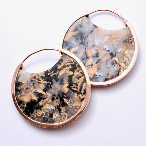 Mini Muse Earrings with Dendritic Agate from Buddha Jewelry in rose gold