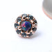 Altura Press-fit End in Gold from BVLA with Black Opal & London Blue Topaz