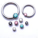 Captive Gem Bead in Titanium from Industrial Strength with Assorted Stones