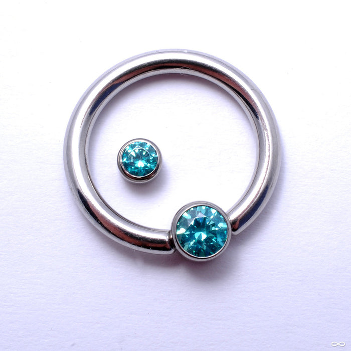 Captive Gem Bead in Titanium from Industrial Strength with Mint CZ