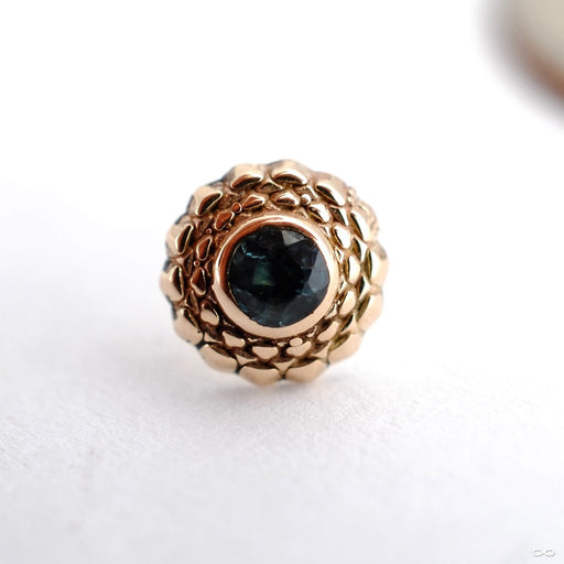 Zinnia Press-fit End in Gold from Sacred Symbols with Blue Topaz