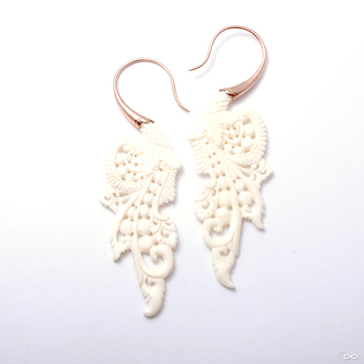 Bordeaux Earrings from Maya Jewelry in Rose-gold-plated Copper with Bone