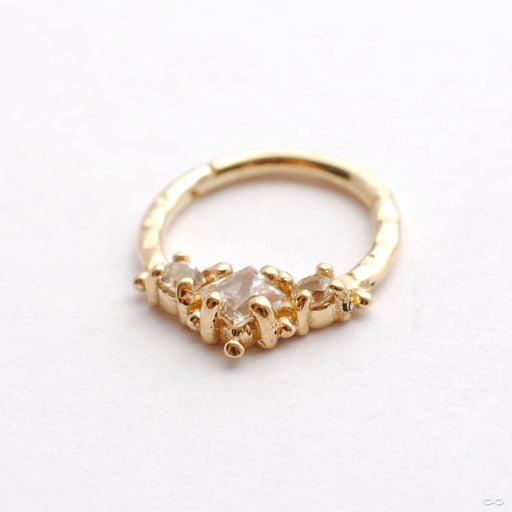 Baronet Hinged Ring in Gold from Scylla with White Topaz