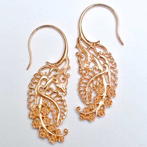Fractal Earrings from Maya Jewelry in Rose-gold-plated Copper