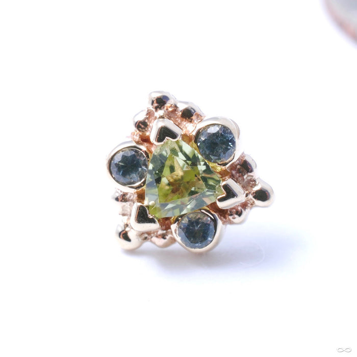 Helana Press-fit End in Gold from BVLA with Peridot & Gray Sapphire