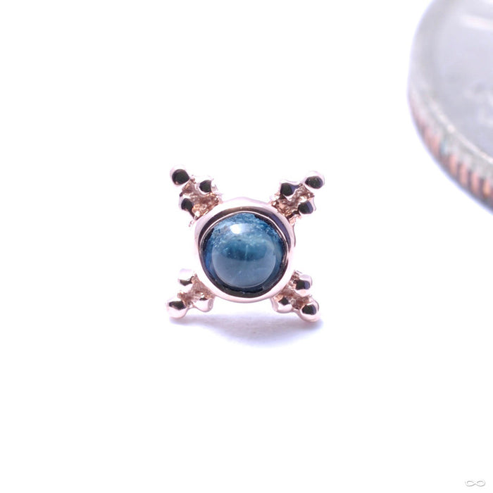 Mini Kandy Press-fit End in Gold from BVLA with Swiss Blue Topaz