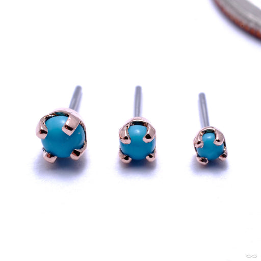 Prong-set Cabochon Press-fit End in Gold from LeRoi with Turquoise