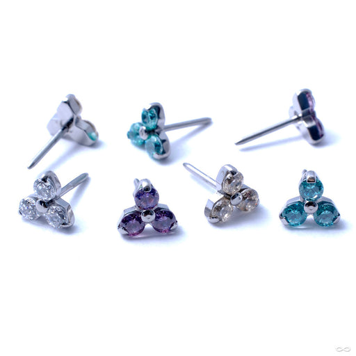 Trinity Press-fit End in Titanium from NeoMetal with Assorted Stones