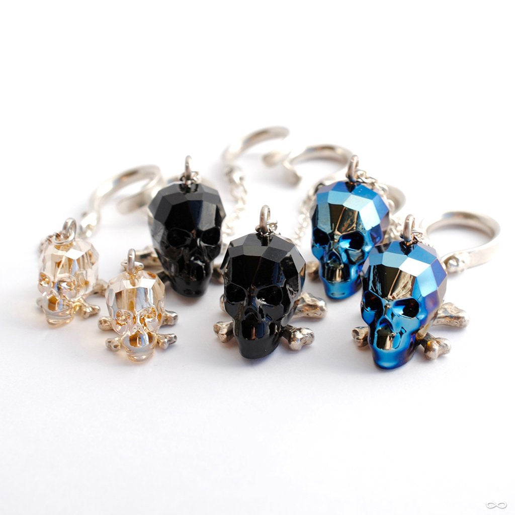 Crystal skull weights from Phoenix Revival Jewelry at Infinite Body Piercing