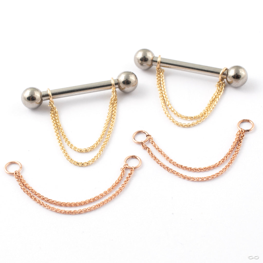 Nipple piercing chains from Jewelry This Way at Infinite Body Piercing