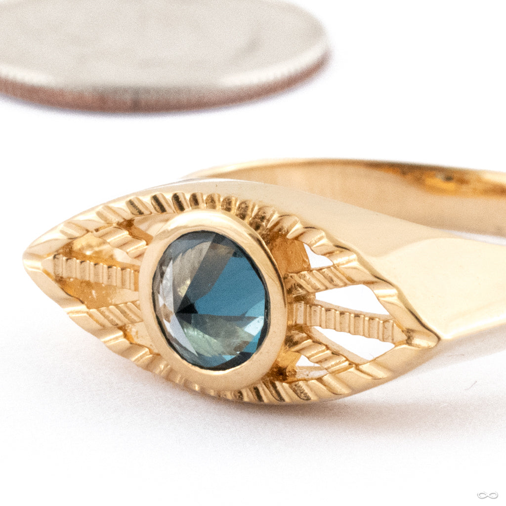 Close up of finger ring from Tether Jewelry