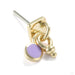 A Few Things Square Press-fit End in Gold from Pupil Hall with lilac enamel