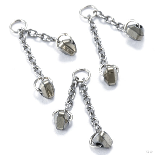 Abra Tosser Charm in Gold from Hialeah in white gold with pyrite