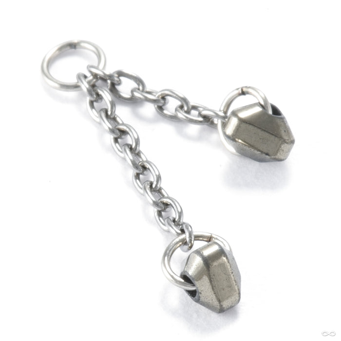 Abra Tosser Charm in Gold from Hialeah in white gold with pyrite