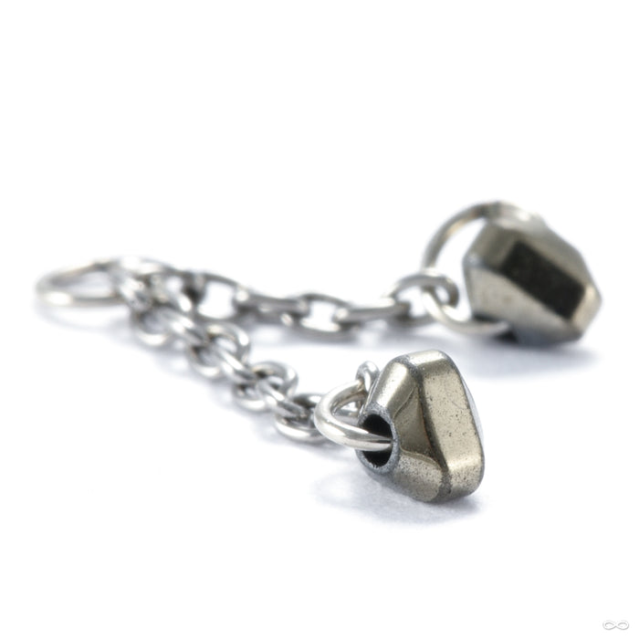 Abra Tosser Charm in Gold from Hialeah in white gold with pyrite