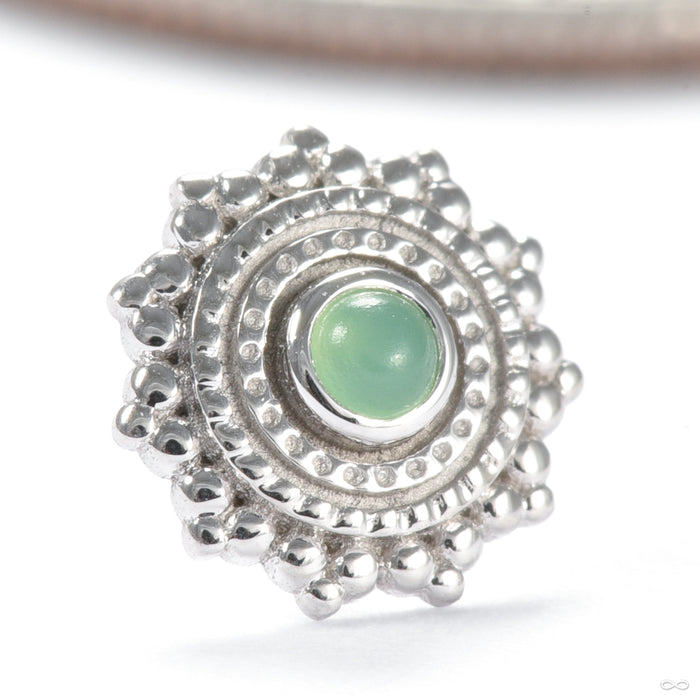 Afghan Press-fit End in Gold from BVLA in white gold with chrysoprase