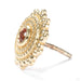 Afghan Press-fit End in Gold from BVLA in yellow gold with poppy topaz side