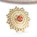 Afghan Press-fit End in Gold from BVLA in yellow gold with poppy topaz