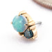 Afterglow Press-fit End in Gold from Maya Jewelry in 14k Yellow Gold with Alexandrite and White Opal