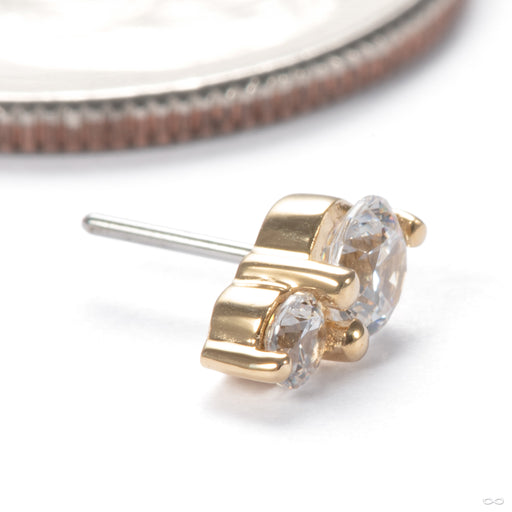 Aman Press-fit End in 14k Yellow Gold with Clear CZ from Junipurr Jewelry side detail
