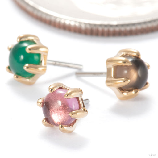 Amulet Press-fit End in Gold from Ember Body Jewelry with various stones