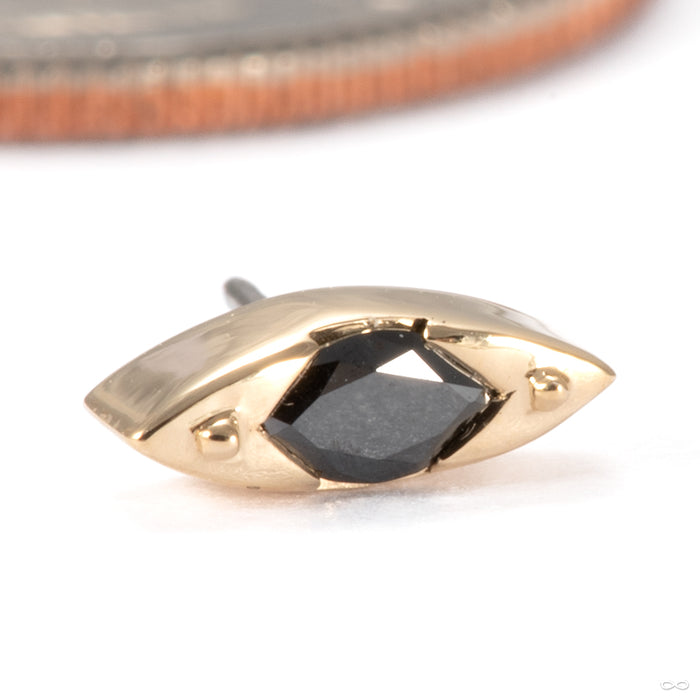 Andromeda Press-fit End in 14k Yellow Gold with Black Diamond from Tether Jewelry