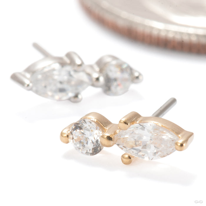 Apollo Press-fit End in Gold from Ember Body Jewelry in assorted materials