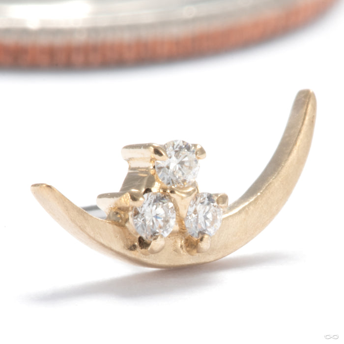 Apollo Press-fit End in 14k Yellow Gold with Diamond from Tether Jewelry