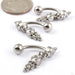 Aragon Threaded Dangle Navel Curve in Titanium from LeRoi in varying lengths