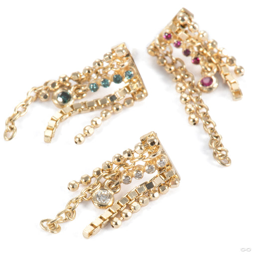Bada Boom! Press-fit End in Gold from Pupil Hall with various stones