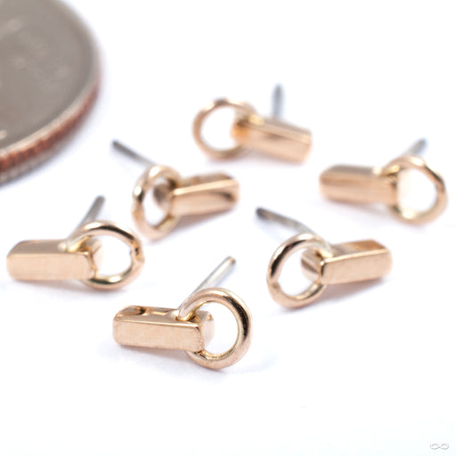 Bar and Hoop Press-fit End in Gold from Mettle and Silver