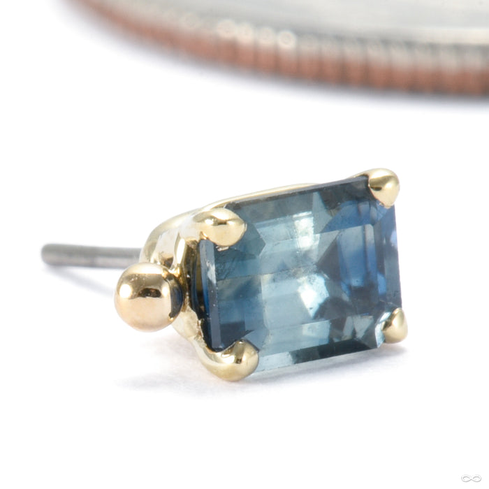 Basket-set Australian Sapphire Press-fit End in Gold from Modern Mood & Dusk Body Jewelry in yellow gold