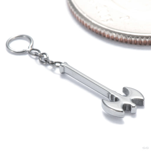 Battle Axe Charm in Titanium from Diablo Organics back detail