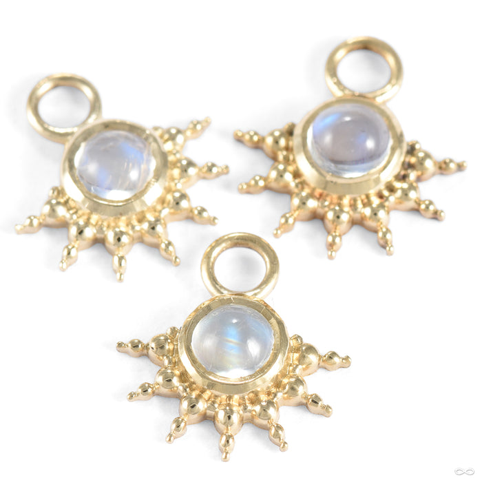 Bead Fan Charm in Gold from Mettle and Silver in a group