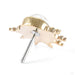 Bead Fan Press-fit End in Gold from Mettle and Silver yellow gold with moonstone detail