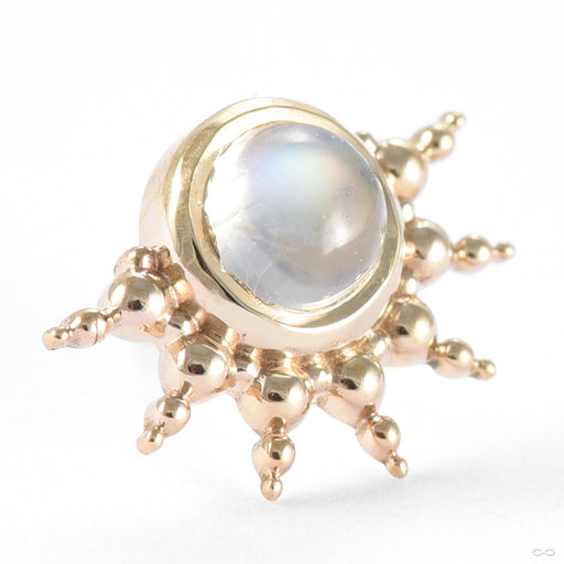 Bead Fan Press-fit End in Gold from Mettle and Silver in yellow gold with moonstone
