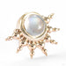 Bead Fan Press-fit End in Gold from Mettle and Silver in yellow gold with moonstone